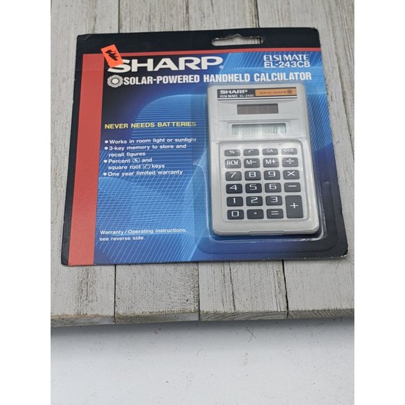 Sharp Solar Powered Elsi Mate EL-243CB Handheld Calculator NEW - Picture 1 of 4